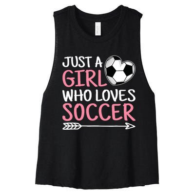 Just A Girl Who Loves Soccer Cute Soccer Lover Women's Racerback Cropped Tank