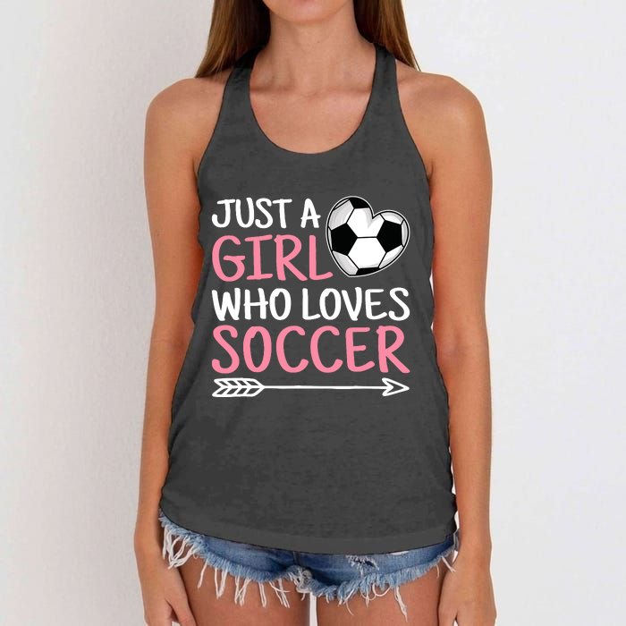 Just A Girl Who Loves Soccer Cute Soccer Lover Women's Knotted Racerback Tank