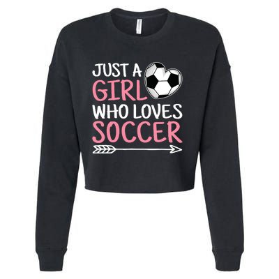 Just A Girl Who Loves Soccer Cute Soccer Lover Cropped Pullover Crew