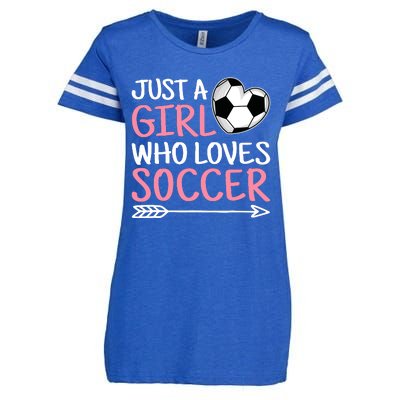 Just A Girl Who Loves Soccer Cute Soccer Lover Enza Ladies Jersey Football T-Shirt