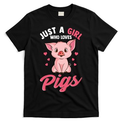 Just A Girl Who Loves Pigs Hog Lover Cute Farmer T-Shirt