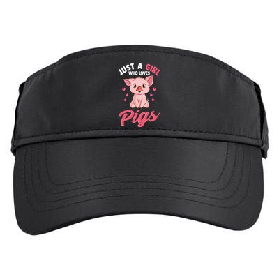Just A Girl Who Loves Pigs Hog Lover Cute Farmer Adult Drive Performance Visor
