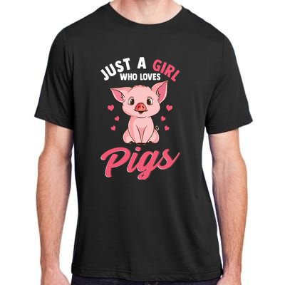 Just A Girl Who Loves Pigs Hog Lover Cute Farmer Adult ChromaSoft Performance T-Shirt