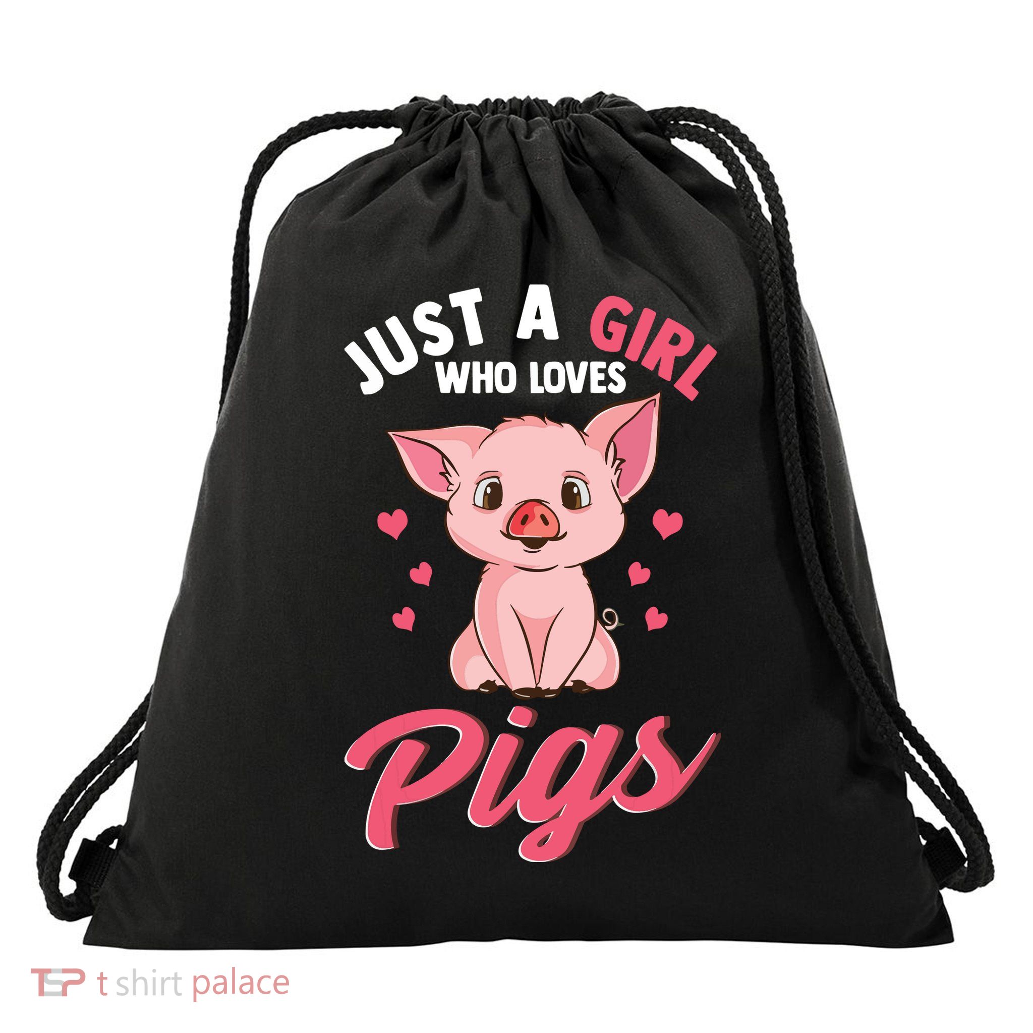 Just A Girl Who Loves Pigs Hog Lover Cute Farmer Drawstring Bag