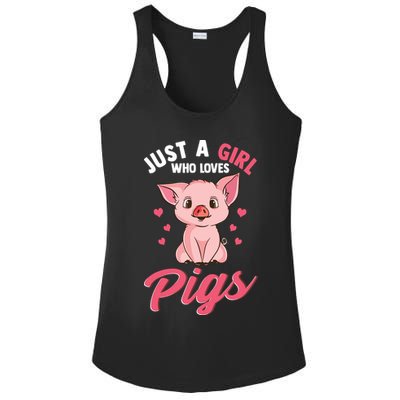 Just A Girl Who Loves Pigs Hog Lover Cute Farmer Ladies PosiCharge Competitor Racerback Tank