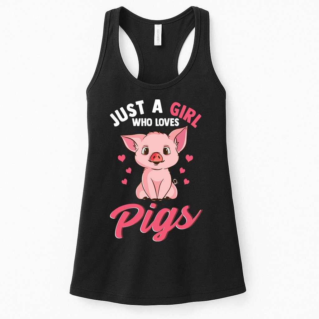Just A Girl Who Loves Pigs Hog Lover Cute Farmer Womens Tank Top