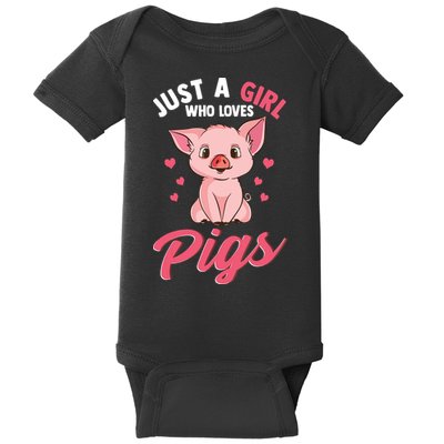 Just A Girl Who Loves Pigs Hog Lover Cute Farmer Baby Bodysuit