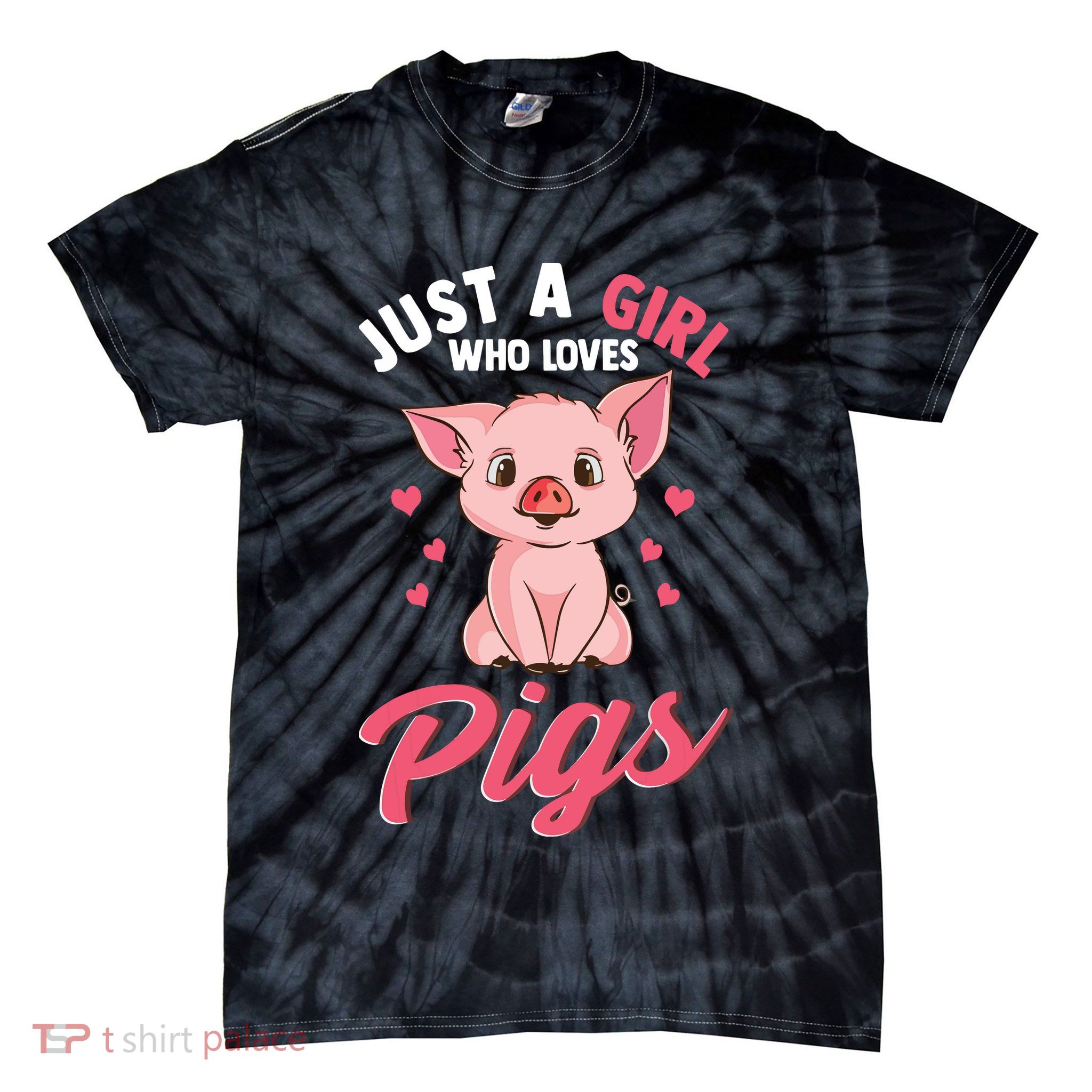 Just A Girl Who Loves Pigs Hog Lover Cute Farmer Tie-Dye T-Shirt