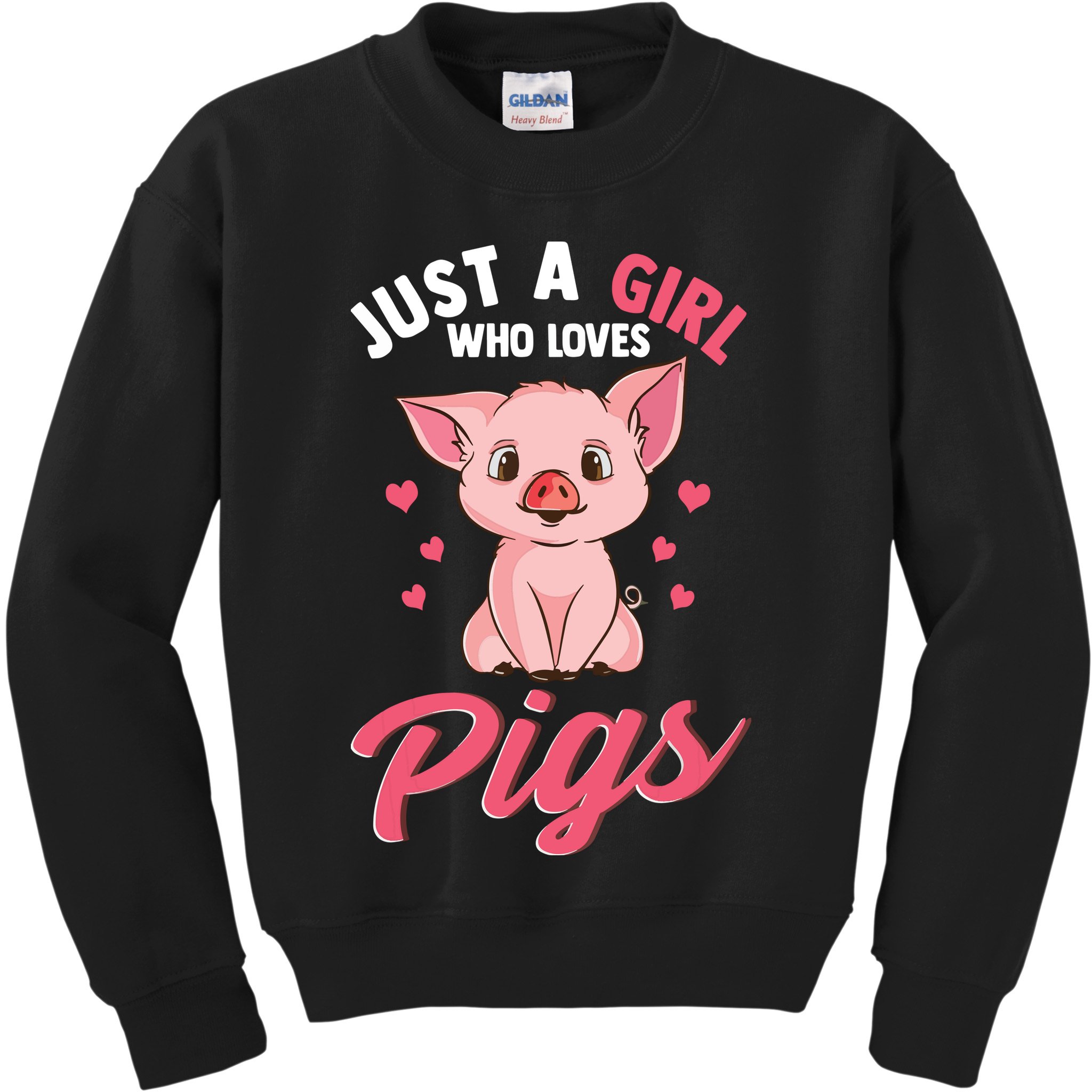 Just A Girl Who Loves Pigs Hog Lover Cute Farmer Kids Sweatshirt