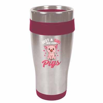 Just A Girl Who Loves Pigs Hog Lover Cute Farmer 16oz Travel Tumbler