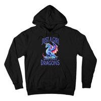 Just A Girl Who Loves Dragons Women Girl Blue Dragon Hoodie