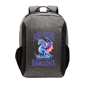 Just A Girl Who Loves Dragons Women Girl Blue Dragon Vector Backpack