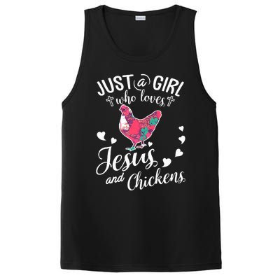 Just A Girl Who Loves Jesus And Chickens Farmer Lover PosiCharge Competitor Tank