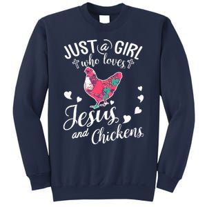 Just A Girl Who Loves Jesus And Chickens Farmer Lover Sweatshirt