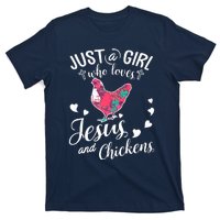 Just A Girl Who Loves Jesus And Chickens Farmer Lover T-Shirt