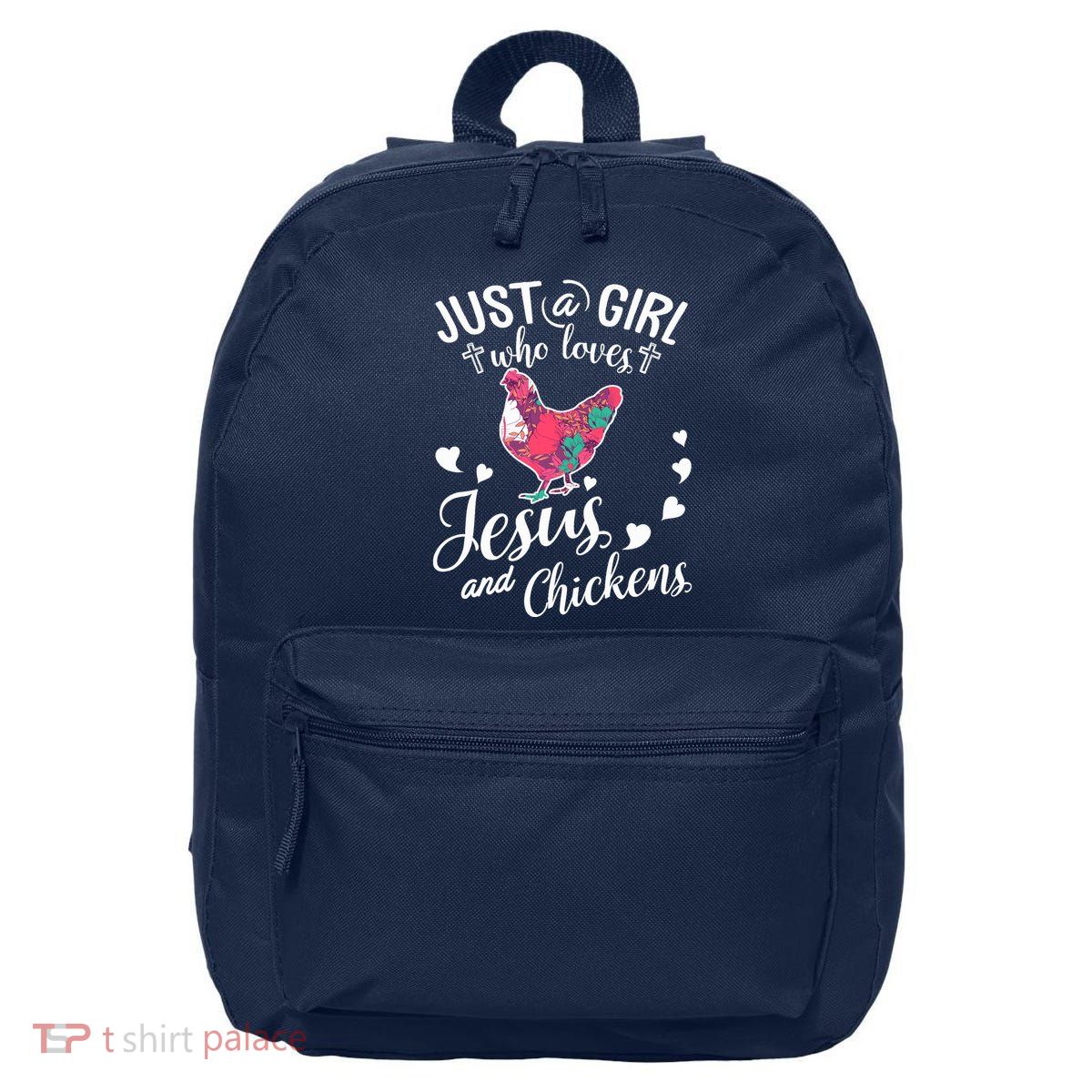Just A Girl Who Loves Jesus And Chickens Farmer Lover 16 in Basic Backpack