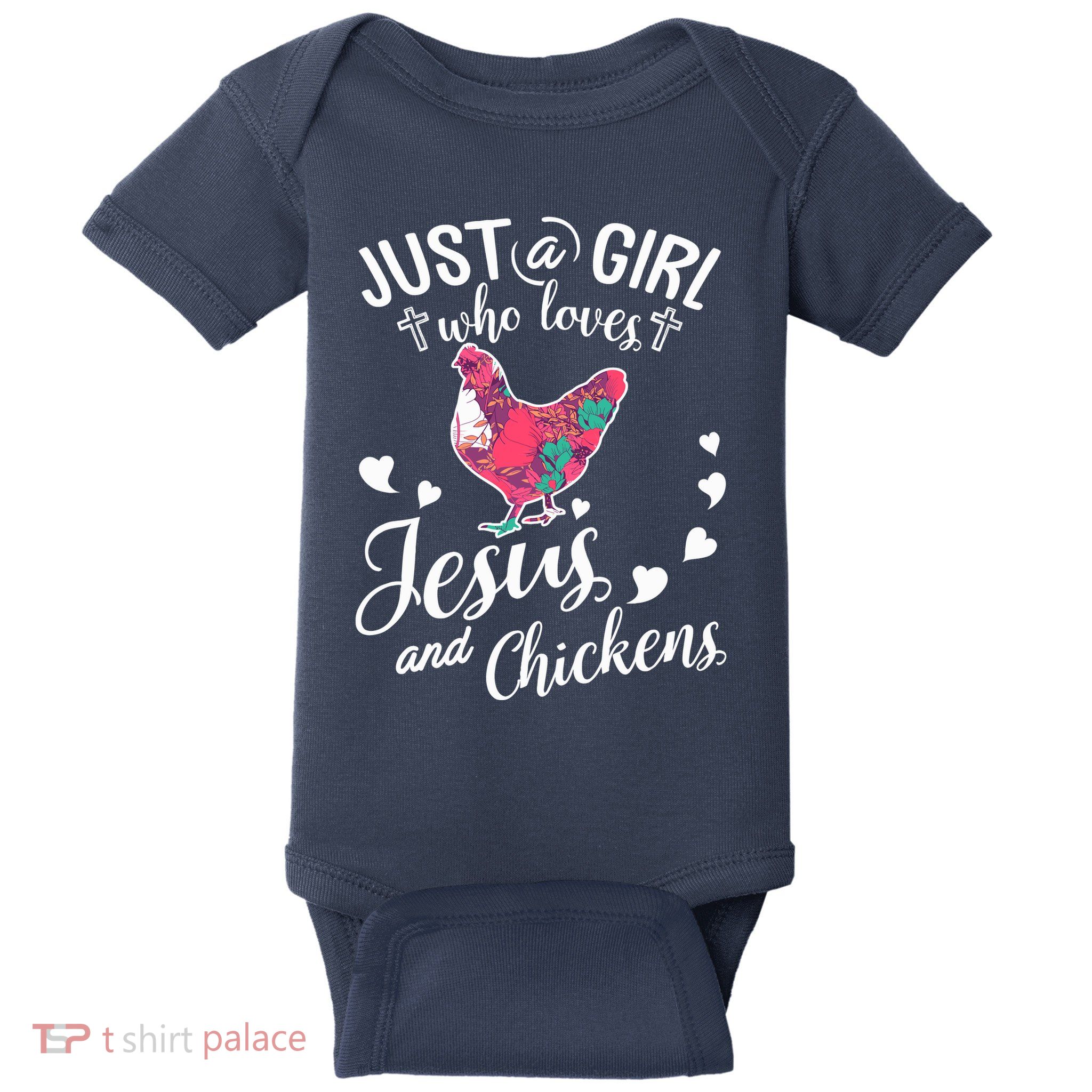 Just A Girl Who Loves Jesus And Chickens Farmer Lover Baby Bodysuit
