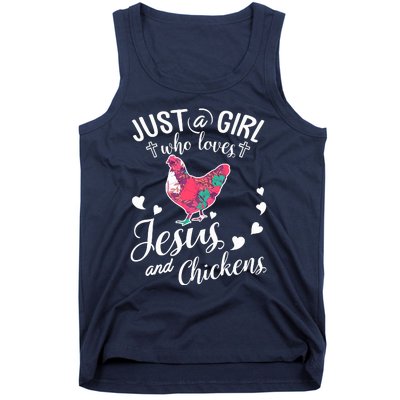 Just A Girl Who Loves Jesus And Chickens Farmer Lover Tank Top