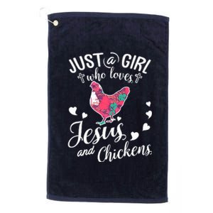 Just A Girl Who Loves Jesus And Chickens Farmer Lover Platinum Collection Golf Towel