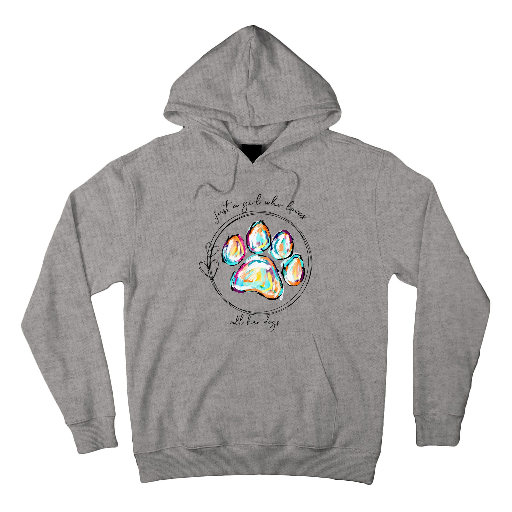 Just A Girl Who Loves All Her Dogs Dog Paw Tall Hoodie
