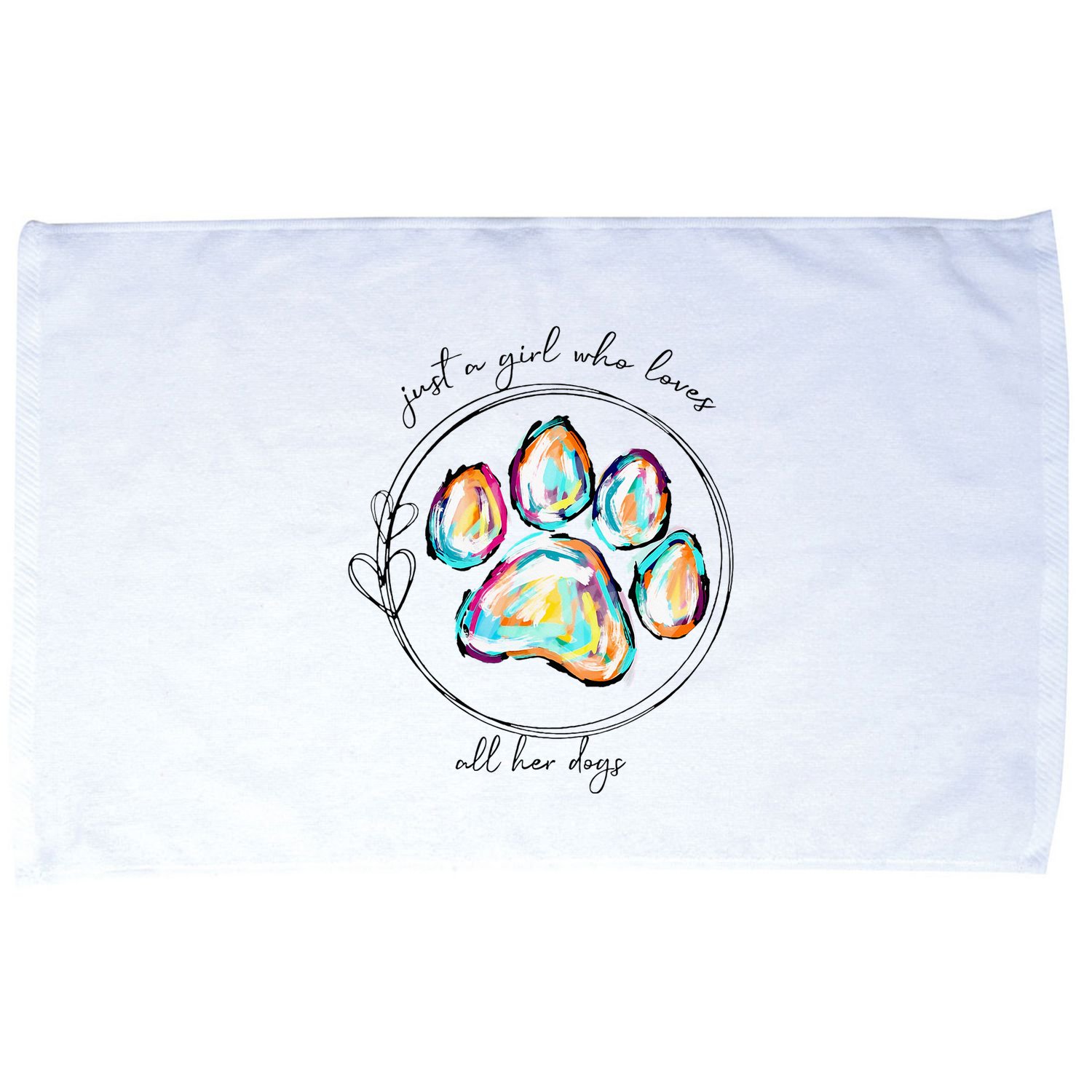 Just A Girl Who Loves All Her Dogs Dog Paw Microfiber Hand Towel
