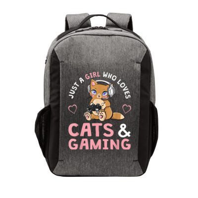 Just A Girl Who Loves Cats And Gaming Cute Gamer Cat Vector Backpack