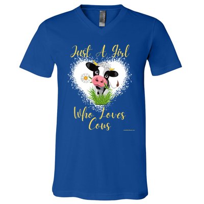 Just A Girl Who Loves Cows Meaningful Gift V-Neck T-Shirt