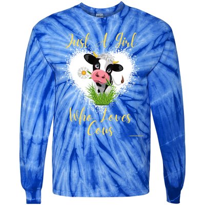 Just A Girl Who Loves Cows Meaningful Gift Tie-Dye Long Sleeve Shirt