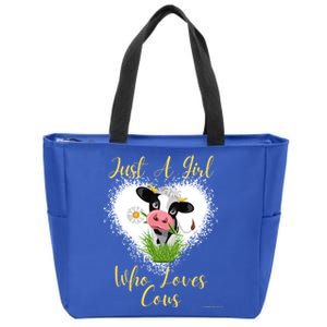 Just A Girl Who Loves Cows Meaningful Gift Zip Tote Bag