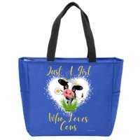 Just A Girl Who Loves Cows Meaningful Gift Zip Tote Bag