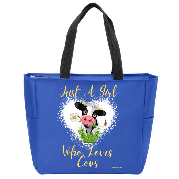 Just A Girl Who Loves Cows Meaningful Gift Zip Tote Bag