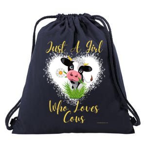 Just A Girl Who Loves Cows Meaningful Gift Drawstring Bag