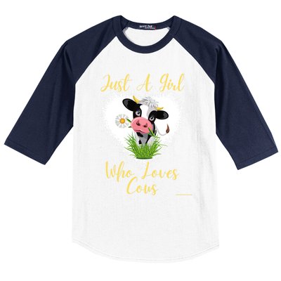 Just A Girl Who Loves Cows Meaningful Gift Baseball Sleeve Shirt