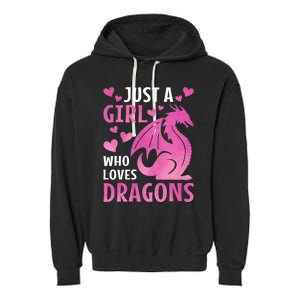 Just A Girl Who Loves Dragons Garment-Dyed Fleece Hoodie