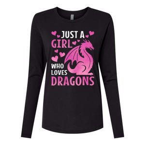 Just A Girl Who Loves Dragons Womens Cotton Relaxed Long Sleeve T-Shirt