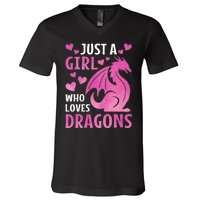 Just A Girl Who Loves Dragons V-Neck T-Shirt