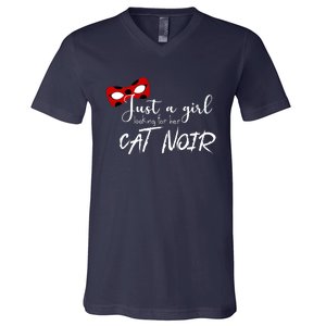 Just A Girl Looking For Her Cat Noir V-Neck T-Shirt