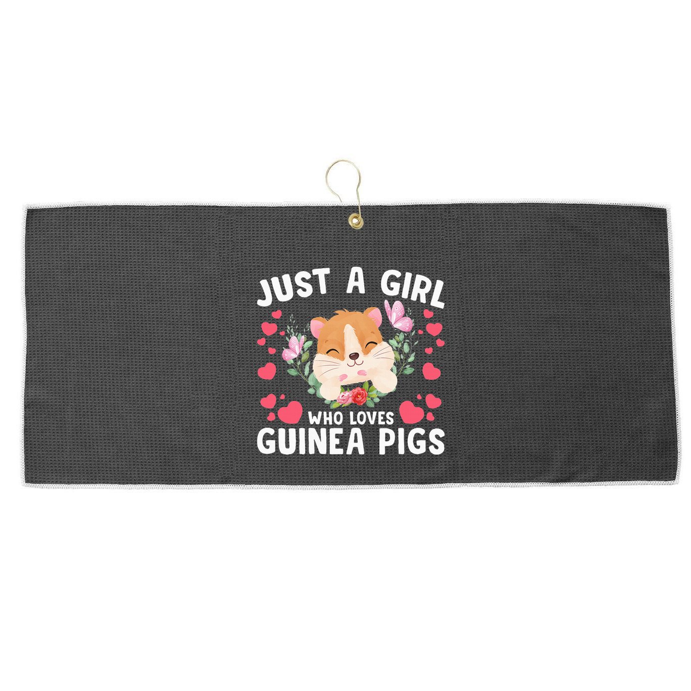 Just A Girl Who Loves Guinea Pigs Cute  Large Microfiber Waffle Golf Towel