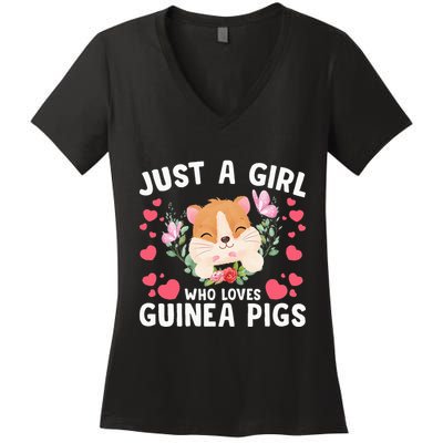 Just A Girl Who Loves Guinea Pigs Cute  Women's V-Neck T-Shirt