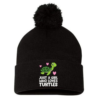 Just A Girl Who Loves Turtles Pom Pom 12in Knit Beanie