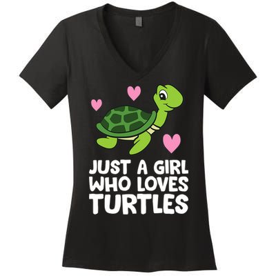Just A Girl Who Loves Turtles Women's V-Neck T-Shirt