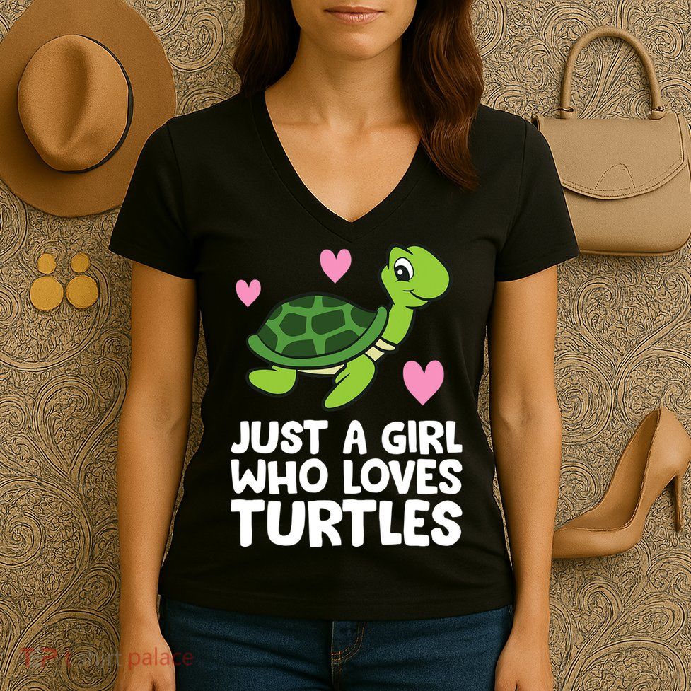 Just A Girl Who Loves Turtles Women's V-Neck T-Shirt