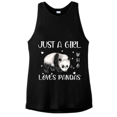 Just A Girl Who Loves Pandas Ladies PosiCharge Tri-Blend Wicking Tank