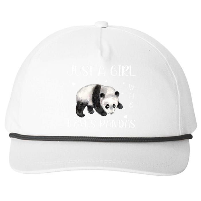 Just A Girl Who Loves Pandas Snapback Five-Panel Rope Hat