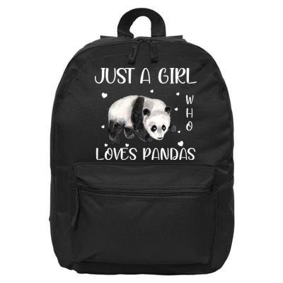 Just A Girl Who Loves Pandas 16 in Basic Backpack