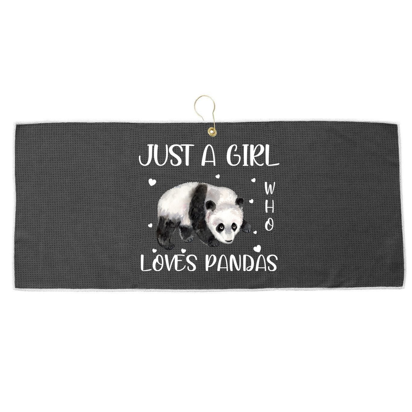 Just A Girl Who Loves Pandas Large Microfiber Waffle Golf Towel
