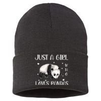 Just A Girl Who Loves Pandas Sustainable Knit Beanie