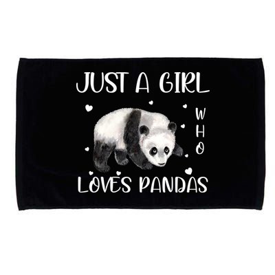 Just A Girl Who Loves Pandas Microfiber Hand Towel