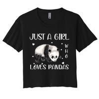 Just A Girl Who Loves Pandas Women's Crop Top Tee