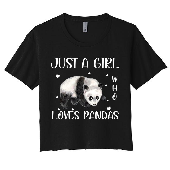 Just A Girl Who Loves Pandas Women's Crop Top Tee